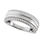 Accented Tapered Comfort-Fit Half Round Band with Satin Finish