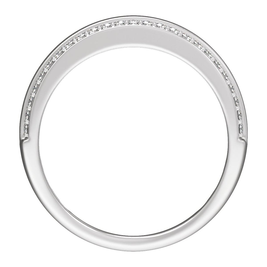 Accented Tapered Comfort-Fit Half Round Band with Satin Finish