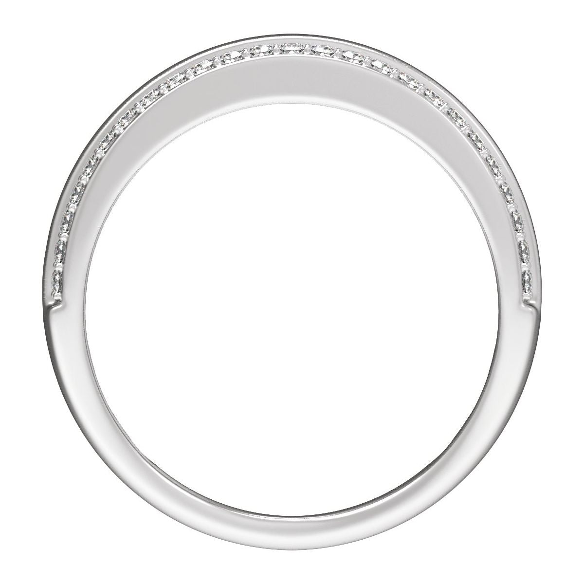 Accented Tapered Comfort-Fit Half Round Band with Satin Finish