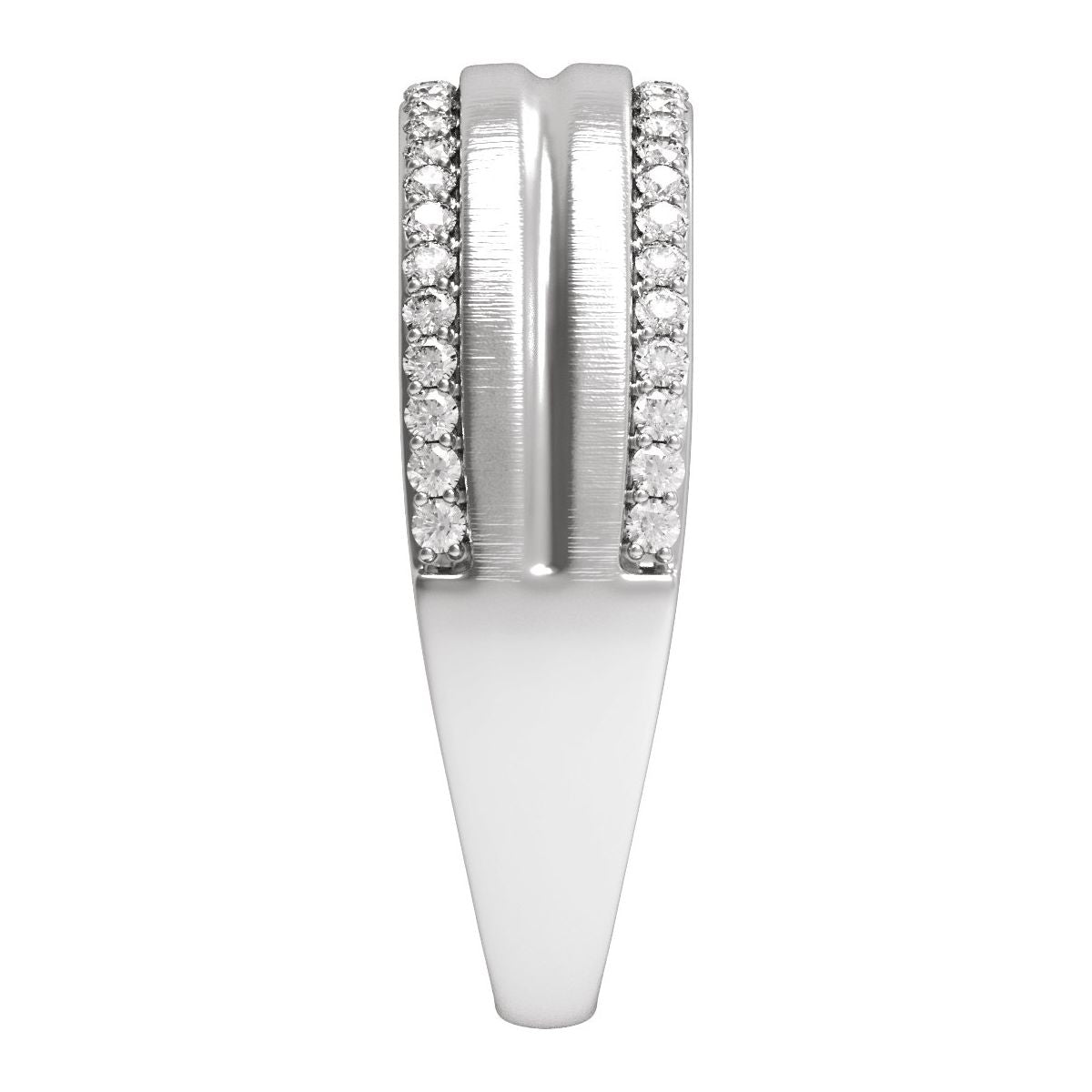 Accented Tapered Comfort-Fit Half Round Band with Satin Finish