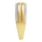 Accented Tapered Comfort-Fit Half Round Band with Satin Finish