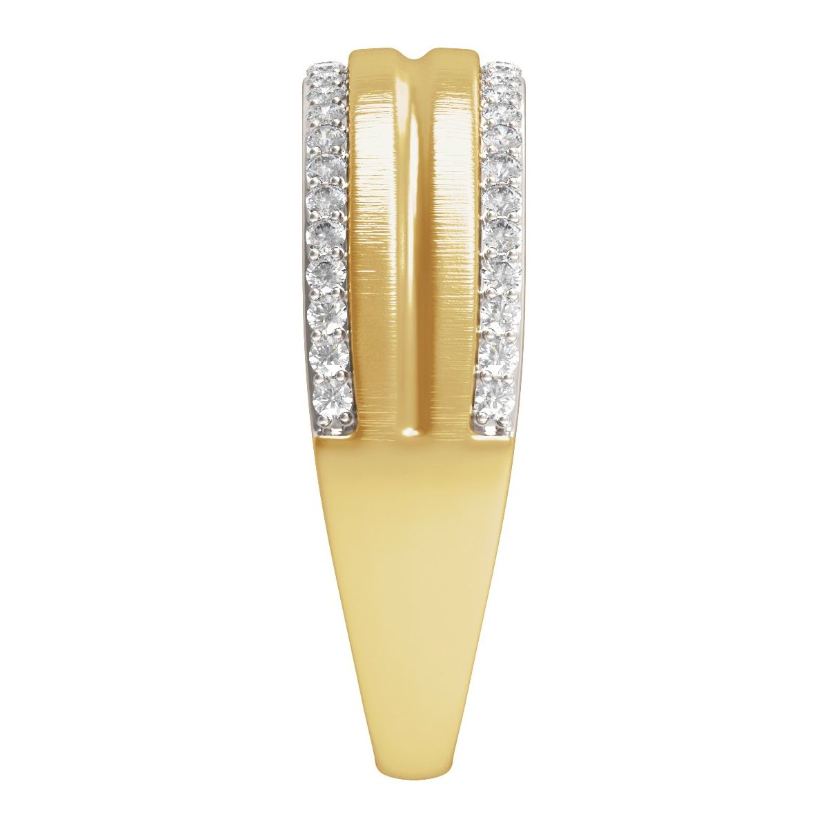 Accented Tapered Comfort-Fit Half Round Band with Satin Finish
