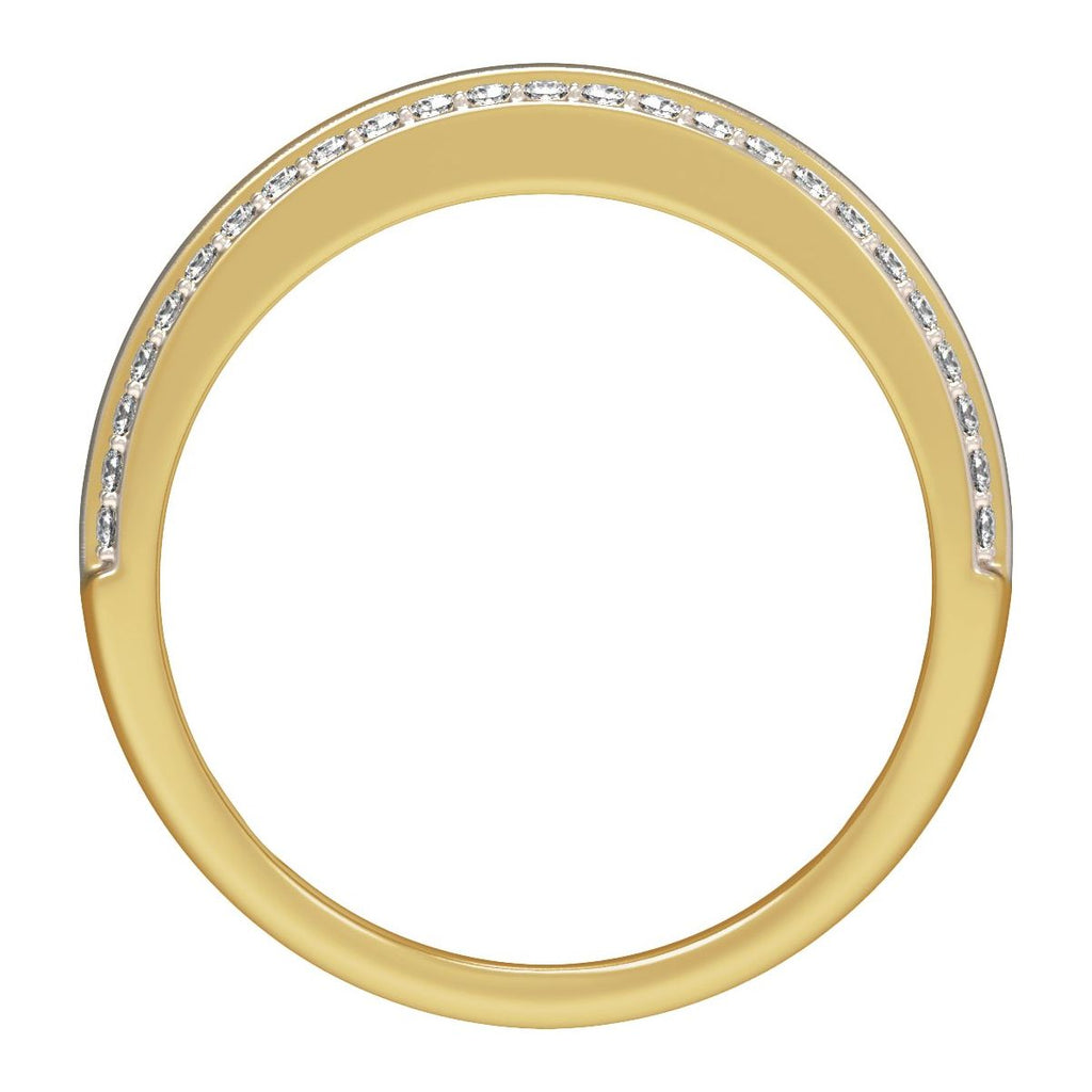 Accented Tapered Comfort-Fit Half Round Band with Satin Finish