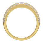 Accented Tapered Comfort-Fit Half Round Band with Satin Finish