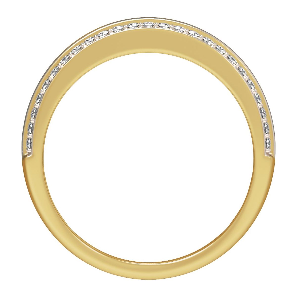 Accented Tapered Comfort-Fit Half Round Band with Satin Finish