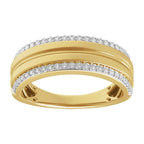Accented Tapered Comfort-Fit Half Round Band with Satin Finish