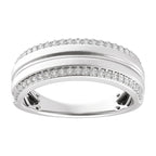 Accented Tapered Comfort-Fit Half Round Band with Satin Finish
