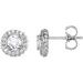 Round 4-Prong Halo-Style Earrings