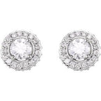 Round 4-Prong Halo-Style Earrings