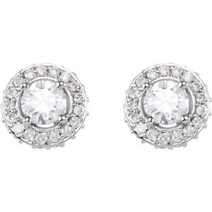Round 4-Prong Halo-Style Earrings