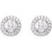Round 4-Prong Halo-Style Earrings