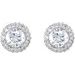 Round 4-Prong Halo-Style Earrings