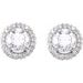 Round 4-Prong Halo-Style Earrings