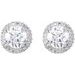 Round 4-Prong Halo-Style Earrings