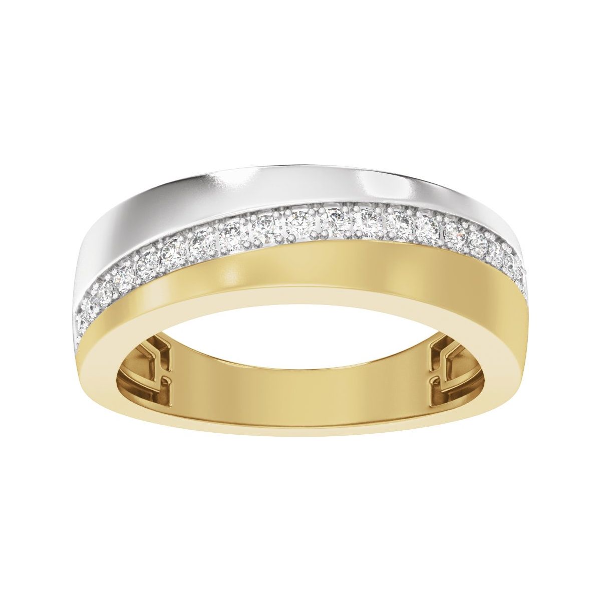 Accented Comfort-Fit Tapered Band with Satin Finish
