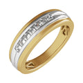 Accented Stepped-Edge Comfort-Fit Tapered Band with Satin Finish