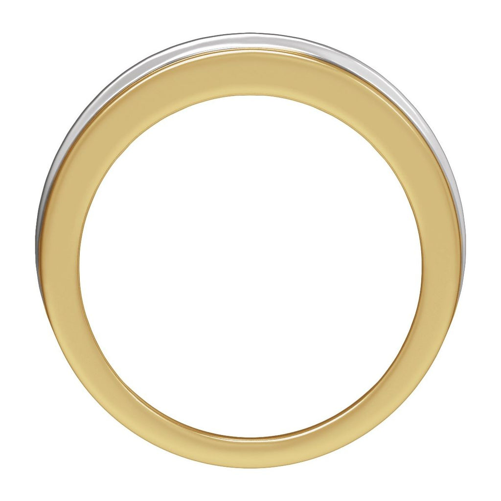 Accented Stepped-Edge Comfort-Fit Tapered Band with Satin Finish