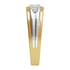 Accented Stepped-Edge Comfort-Fit Tapered Band with Satin Finish