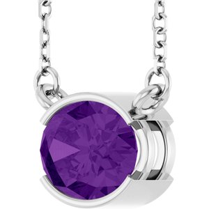 Half-Bezel Solitaire Necklace or Center