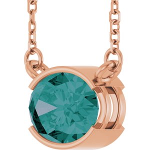 Half-Bezel Solitaire Necklace or Center