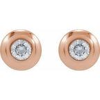 Round Bezel-Set Stud Earrings