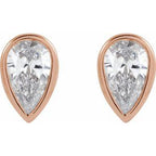 Pear Bezel-Set Stud Earrings