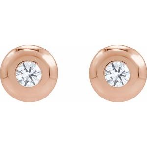 Round Bezel-Set Stud Earrings