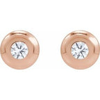 Round Bezel-Set Stud Earrings