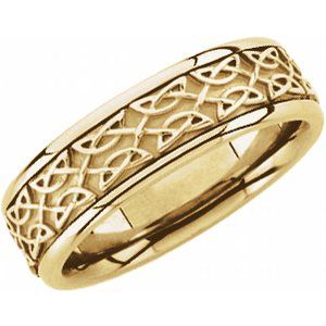 Celtic-Inspired Comfort-Fit Half Round Band