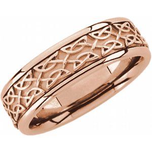 Celtic-Inspired Comfort-Fit Half Round Band