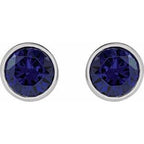 Bezel-Set Stud Earrings