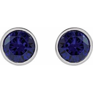 Bezel-Set Stud Earrings