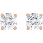 Round 4-Prong Lightweight Stud Earrings