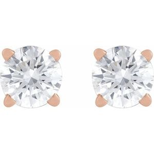 Round 4-Prong Lightweight Stud Earrings