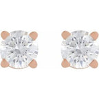 Round 4-Prong Lightweight Stud Earrings