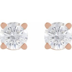 Round 4-Prong Lightweight Stud Earrings