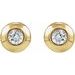 Round Bezel-Set Stud Earrings