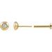 Round Bezel-Set Stud Earrings