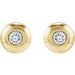Round Bezel-Set Stud Earrings