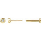 Round Bezel-Set Stud Earrings