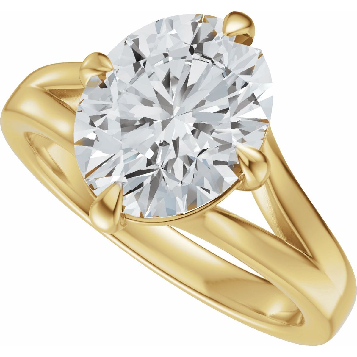 Claw-Prong Split Shank Solitaire Engagement Ring or Band