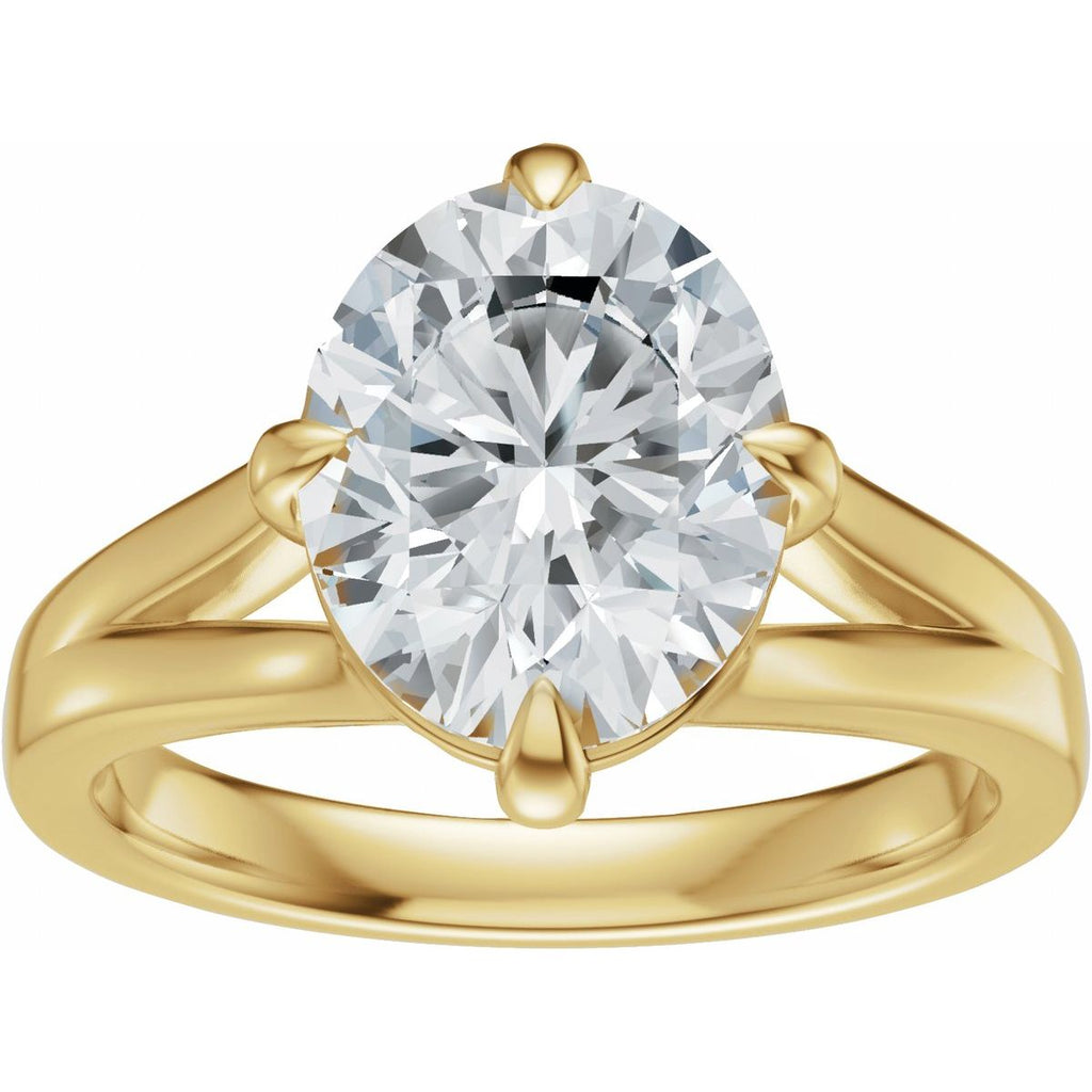 Claw-Prong Split Shank Solitaire Engagement Ring or Band