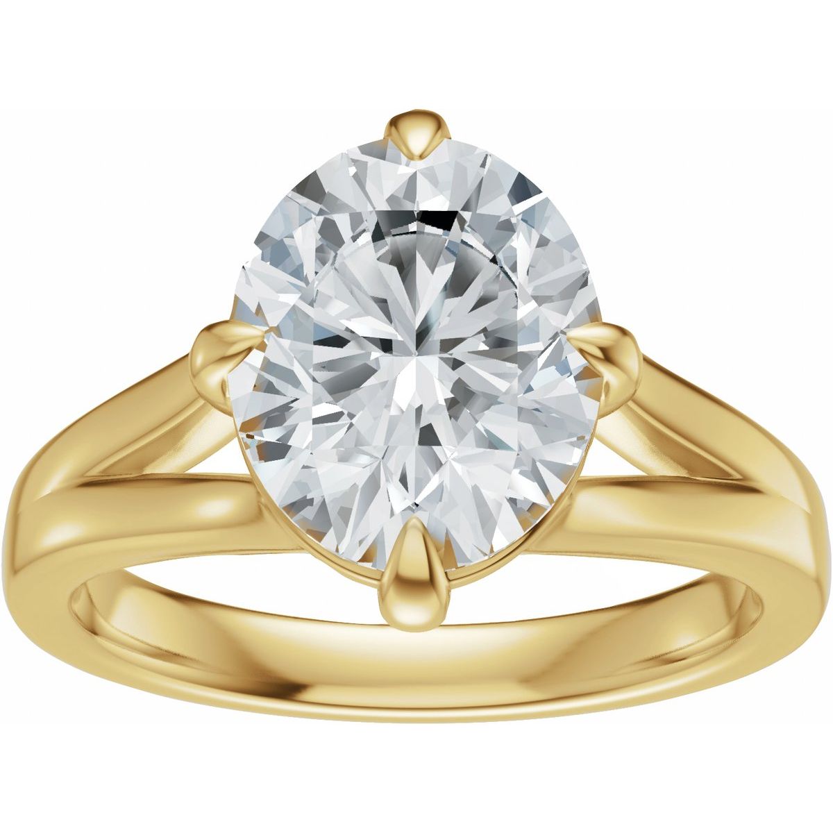 Claw-Prong Split Shank Solitaire Engagement Ring or Band