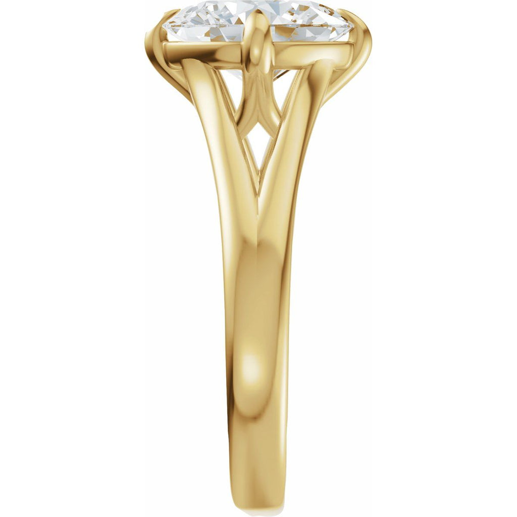 Claw-Prong Split Shank Solitaire Engagement Ring or Band