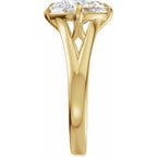 Claw-Prong Split Shank Solitaire Engagement Ring or Band