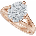 Claw-Prong Split Shank Solitaire Engagement Ring or Band