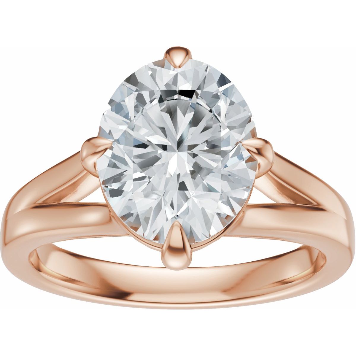 Claw-Prong Split Shank Solitaire Engagement Ring or Band