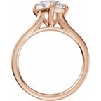 Claw-Prong Split Shank Solitaire Engagement Ring or Band
