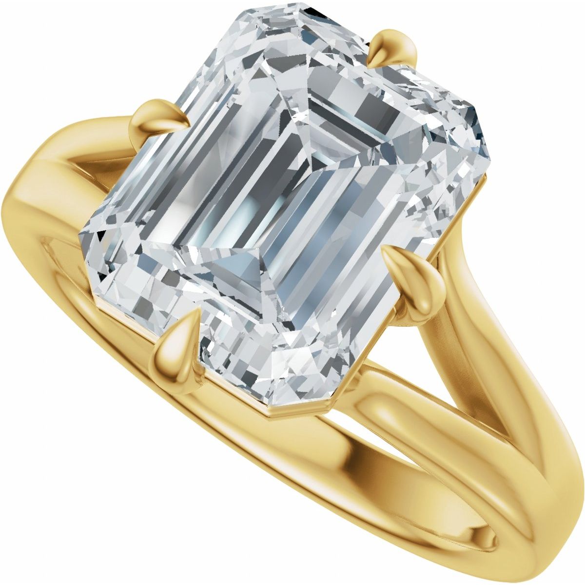 Claw-Prong Split Shank Solitaire Engagement Ring or Band