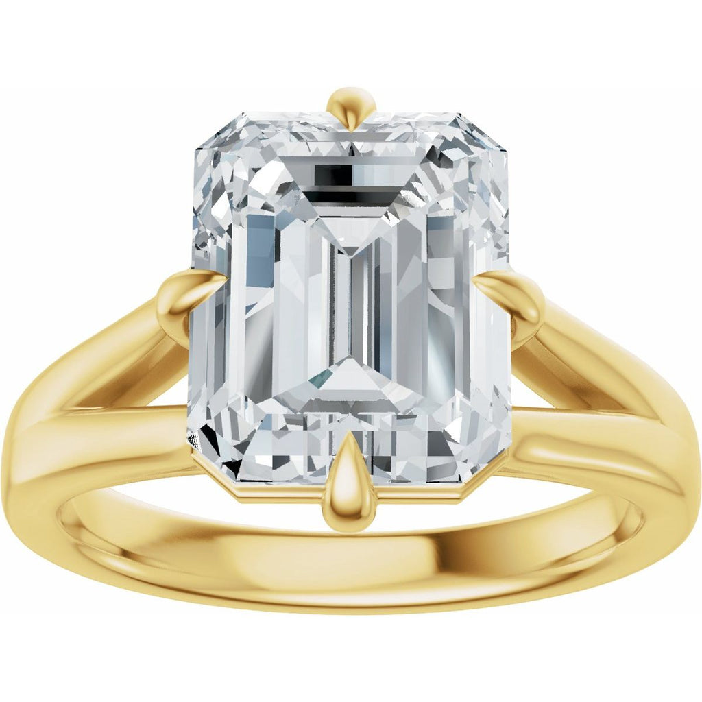 Claw-Prong Split Shank Solitaire Engagement Ring or Band